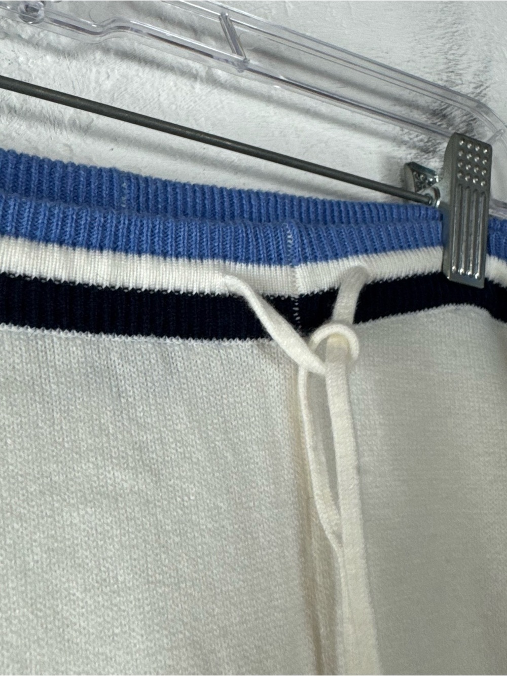 Walmart No Boundaries Sweat Pants Joggers Sweater Knit Stripe Tie Front White - Picture 6 of 8